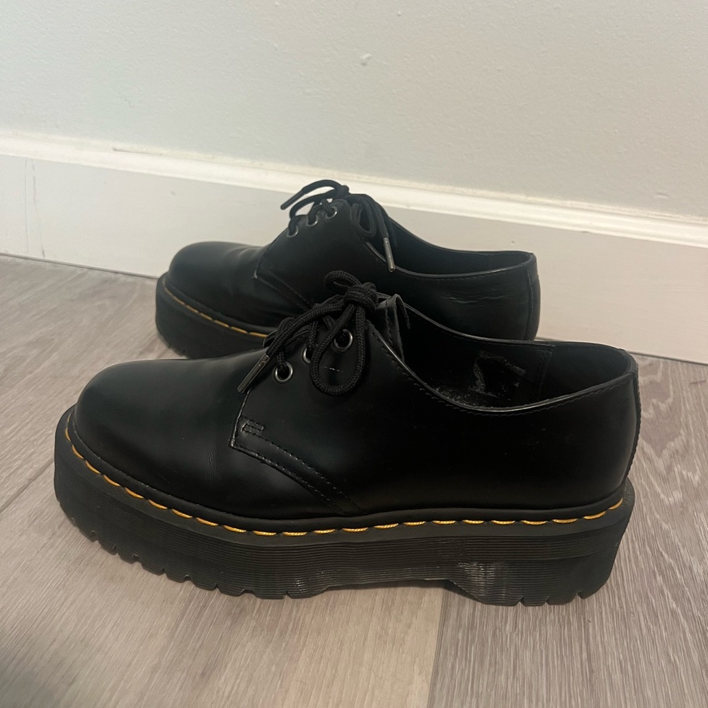 Dr. Martens Black Lace-Up Platform Loafers